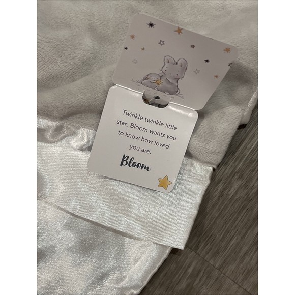 Bunnies By The Bay Bloom Nibble Buddy Security Blanket Lovey Satin 104464 Gray - Picture 4 of 8